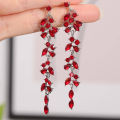 2 Pieces Of Women's Wheat Ear Long Tassel Full Diamond Earrings With A Retro Style, Popular On The Internet-4340. 