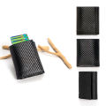 Men's Black Synthetic Leather Summer Wallet with Carbon Fiber Style and RFID Blocking Money Clip. 