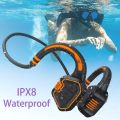 Wave Open-Ear Bone Conduction Earphone Ipx8 Waterproof Wireless Headphones Sports Outdoor Running Earbuds Bluetooth 5.1 Orange. 