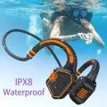 Wave Open-Ear Bone Conduction Earphone Ipx8 Waterproof Wireless Headphones Sports Outdoor Running Earbuds Bluetooth 5.1 Orange. 