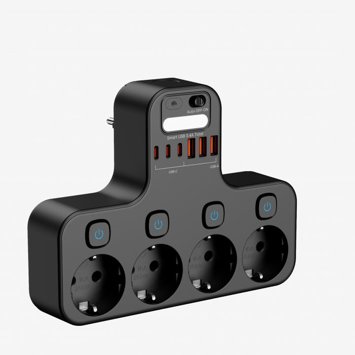 T%20Shape%20EU%20Plug%20Wall%20Power%20Strip%20Independent%20Switches%20Wall%20Mounted%20Socket%20Detachable%20Storage%20Tray%20Light%20Sensor%20Night%20Light%203%20USB%20-%20Image%203