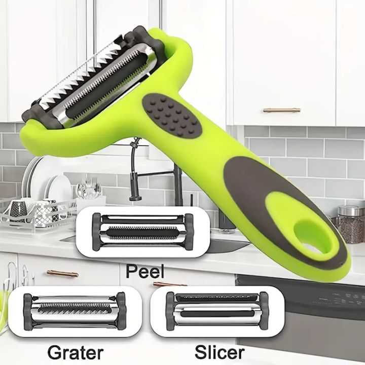 3 In 1 Peeler Stainless Steel Potato Peeler Rotary Fruit Shredder 