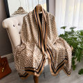 2025 Spring 180*90CM Fashion Dustproof Big Bandanna Popular Satin Finish Silk Shawls Scarves Luxury Print Sunscreen Beach Towel. 
