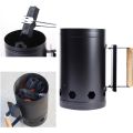 Barbecue Fire Starter Stainless Steel Barbecue Charcoal Burner Portable Handle Ignition Barrel Camping Picnic Cooking Stove Hood.