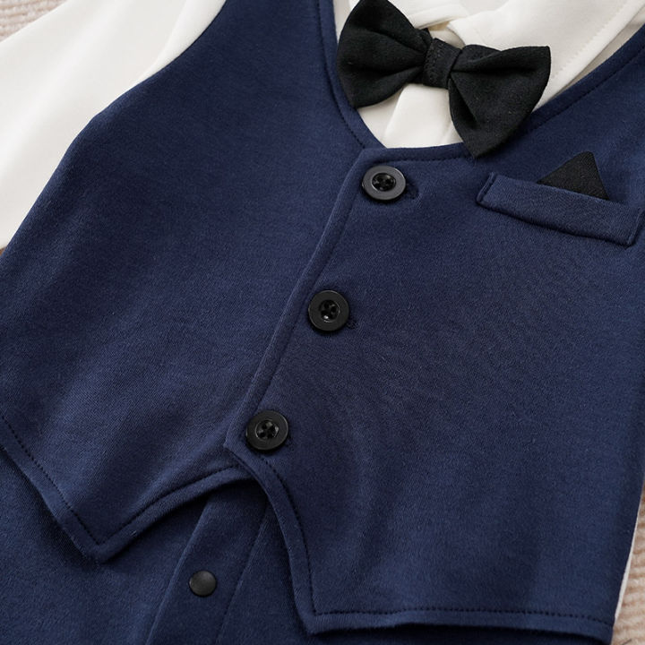 Newborn%20Boy%20Baby%20Jumpsuit%20Baby%20Casual%20Gentleman%20Bow%20Comfortable%20Cotton%20Spring%20And%20Autumn%20Navy%20Blue%20Long%20Sleeved%20Jumpsuit%20-%20Image%205