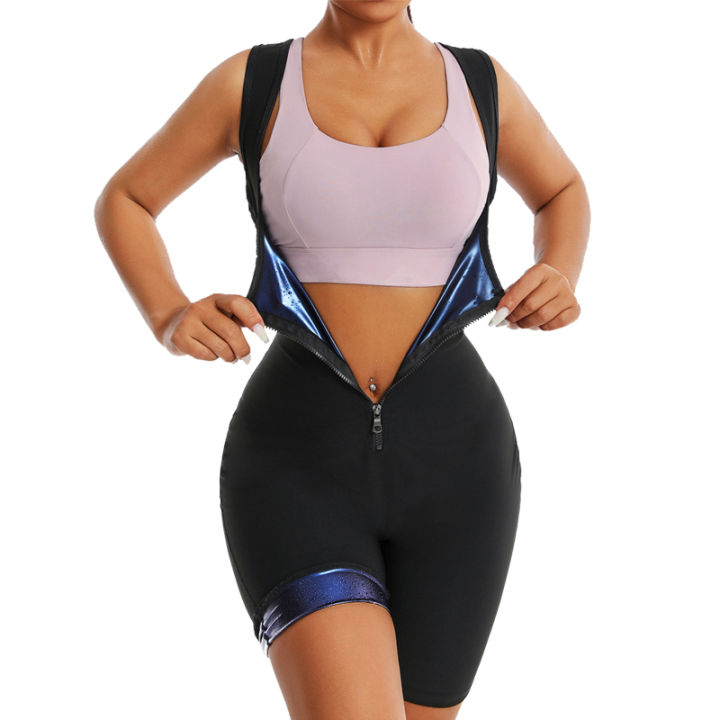 Women%20Hot%20Thermo%20Sauna%20Bodysuit%20One%20Piece%20Jumpsuit%20Shapewear%20Fitness%20Workout%20Sweating%20Bodysuit%20Body%20Shaper%20Thigh%20Trimmer%20Shorts%20-%20Image%207