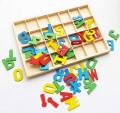 baby wooden educational capital alphabets double letter puzzle box.