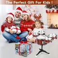 Kids Drum Set Musical Toy Drum Kit for Toddlers Jazz Drum Set with Stool, 2 Drum Sticks, Cymbal and 5 Drums Musical Instruments. 