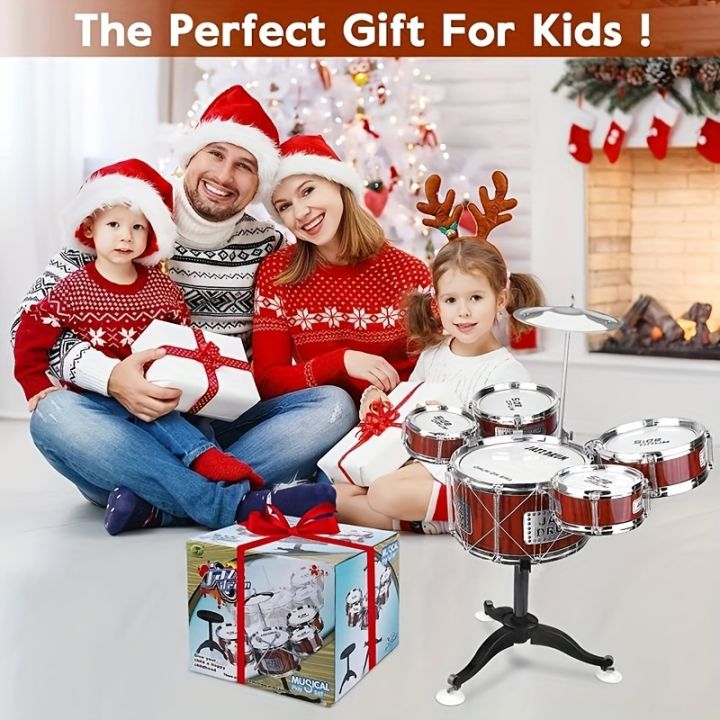 Kids%20Drum%20Set%20Musical%20Toy%20Drum%20Kit%20for%20Toddlers%20Jazz%20Drum%20Set%20with%20Stool,%202%20Drum%20Sticks,%20Cymbal%20and%205%20Drums%20Musical%20Instruments%20-%20Image%206