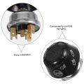 Universal Tractor Excavator Truck Horn and Lighting Switch - Round 3-Position Rotary Switch for Interior Light Control. 
