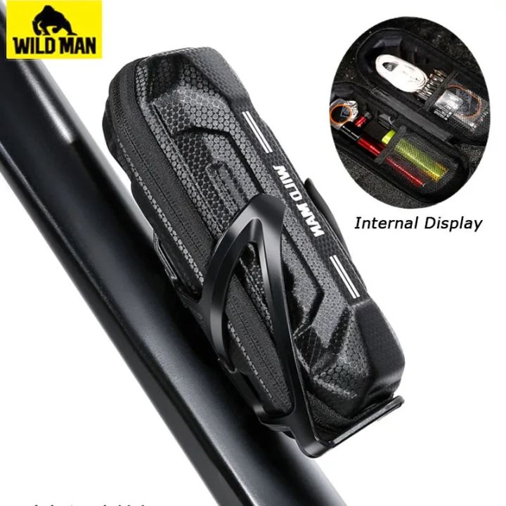 WILD MAN Hard Shell Bicycle Bag Rainproof Bike Repair Tools Bag Road Cycling Bag Mtb Frame Bag