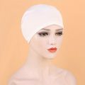 1pc Solid Color Simple Turban Cap Elastic Inner Cap Head Wraps Casual Bonnet Underscarf Ramadan Hijab Head Scarf Chemo Hats. 