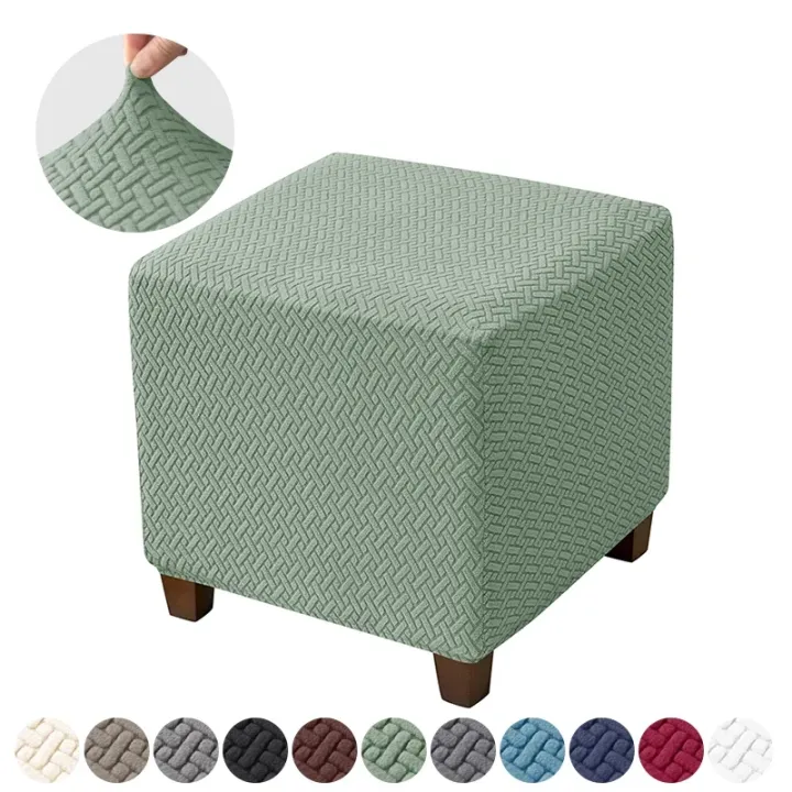 Elastic%20Jacquard%20Ottoman%20Cover%20Solid%20Color%20Stool%20Covers%20Square%20Footrest%20Covers%20All-inclusive%20%20Anti%20Slip%20Footstool%20Slipcovers%20-%20Image%204