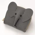 Business Card Holder Female Cow Leather Credit Card Wallet Elephant Pattern Zipper Change Small Bag Women Bank Credit Card Case. 