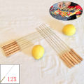BBQ Barbecue Clip set Skewers 30cm Stainless steel + wood Needle Utensil rust resistant Pins BBQ Accessories Outdoor.