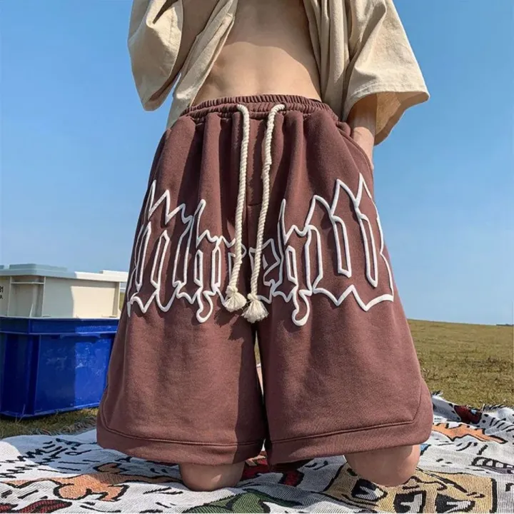 Casual%20Y2k%20Summer%20Women%20and%20Men%20Clothing%20Goth%20Letter%20Pants%20Harajuku%20Oversize%20Sweat%20Gym%20Shorts%20Korean%20Streetwear%20Sportswear%20Short%20-%20Image%203