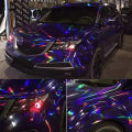 Premium Gloss Holographic Chrome Purple Vinyl Wrap Roll Self Adhesive Decal Automotive Car Wrapping Film. 
