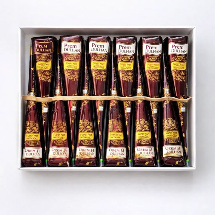 Prem Dulhan Mehedi 12 Piece Box Traditional Wedding Accessories for Groomsmen And Bridesmaids