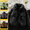 High Quality Men's Down Jacket Casual Fashion Solid Color Outdoor Sports Windproof Warm Stand Collar Coat Men's Cotton Jacket. 