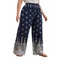 Women's 1XL-5XL Plus Size  Casual Printed Wide Leg Pants Ladies Fashion Loose Fit High Waisted Elastic Long Pants. 