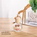 Cartoon Car Perfume Bottle Flat Circular Interior Decoration Empty Bottle Pendant Does Not Contain Liquid. 