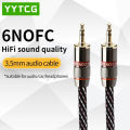 YYTCG High-End Pure Copper 3.5mm AUX Cable Car Male-to-Male Audio Cable for Mobile Phone Audio and Headphone Connection. 