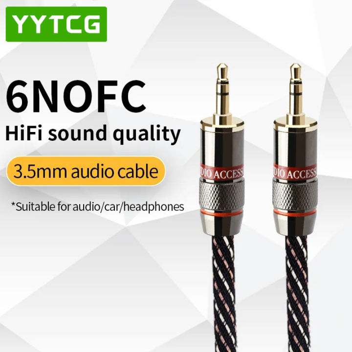 YYTCG High-End Pure Copper 3.5mm AUX Cable Car Male-to-Male Audio Cable for Mobile Phone Audio and Headphone Connection