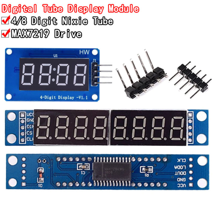 TM1637 4 Bits MAX7219 8 bit Digital LED Display Module 7 Segment 0 ...