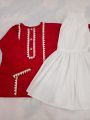 white gharara with red shirt for girls beautifull dress. 