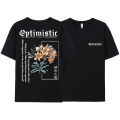 Optimistic Strive To Porsue Harajuku Flower Printing Men Women Tshirt Oversized Loose T Shirts Cotton Short Sleeve Hip Hop Tees. 