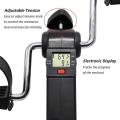 Fitness Mini Cycle Pedal Exerciser with Fixing Straps Adjustable Resistance Levels and Digital Display Compact & Portable Design (Black).
