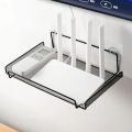 Router placement rack TV set-top box storage rack wall perforated wall bracket WiFi storage box bracket. 