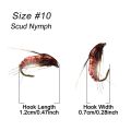 6/12Pcs #10 Caddis Pupae Nymph Fly Trout Fishing Bait Artificial Insect Lures Fishing Hook Baits. 