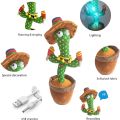 Dancing Talking Cactus Interactive plush Toy | Wriggle & Singing Recording Repeat What You Say Funny Mimicing Funny Toy for Kids. 