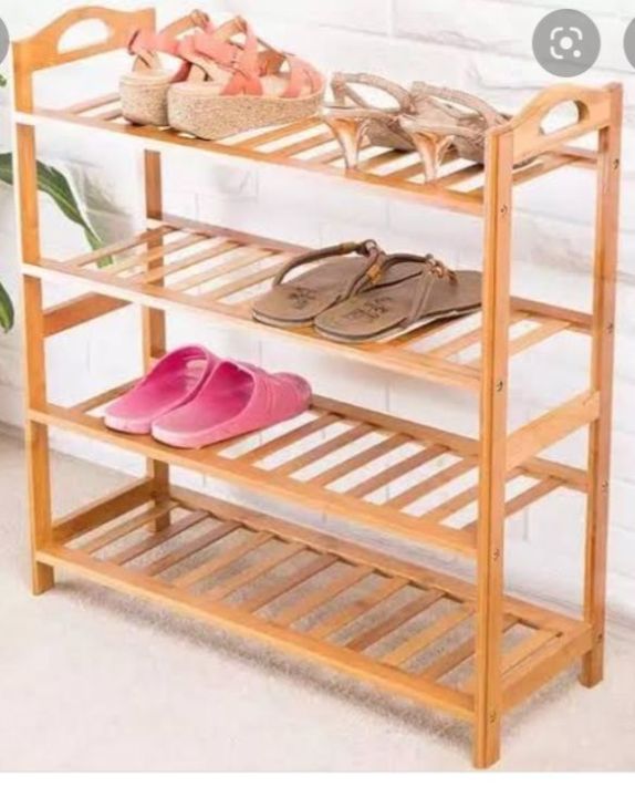 4-Tier Wooden Shoe Rack Shelf Storage Organizer