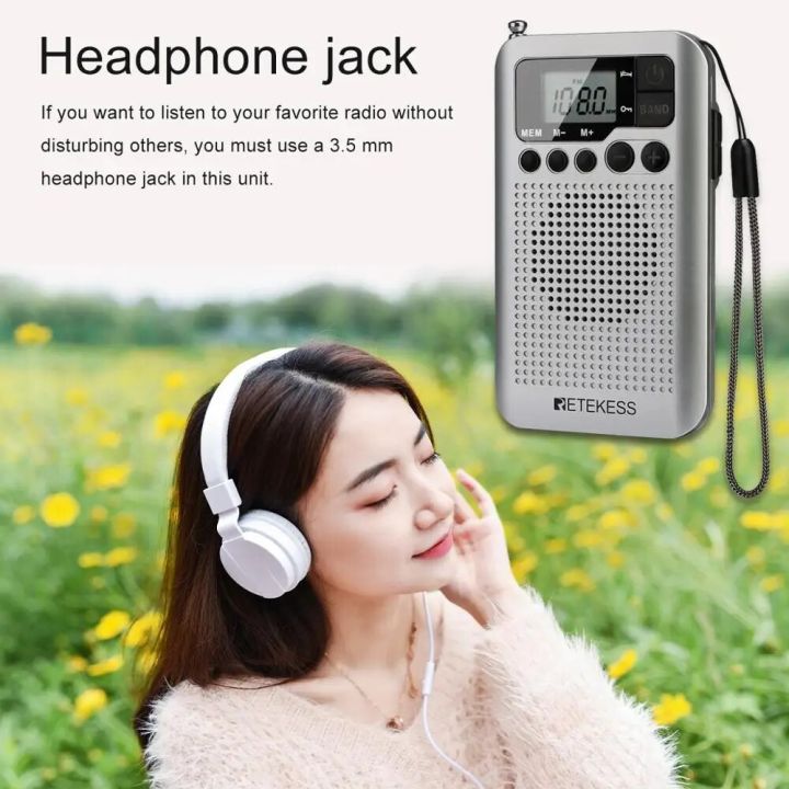 Retekess%20TR106%20Mini%20Radios%20Portable%20Radio%20AM%20FM%20Battery%20Operated%20Pocket%20Radio%20Speaker%20Stereo%20LCD%20Display%20Headphone%20Jack%20Clock%20-%20Image%205