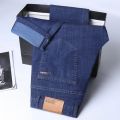 New Ice Silk Thin Denim Jeans for Men Blue Straight Stretch Cotton Denim Pant Business Casual Lightweight Trousers Spring Summer. 