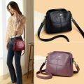 Women's new shoulder bag Korean fashion solid color mid-age women's shoulder bag mother's bag small square bag. 