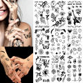 10pcs Waterproof Temporary Tattoo Sticker Dark Small Symbol Emoticon Flower Skull Body Art Arm Fake Tattoos Women Men Neck Hand. 