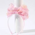 1 Piece Girl's Hair Hoop Princess Headband Decorated with Pink Mesh Flowers Hair Bands for Girls  Headwear Haar Accessoires. 