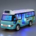 School Bus Toys Cars Die Cast Plastic Little Cars City Bus With Sound And Light Up Friction Powered Cars Play Toys Gift For Kids. 