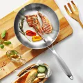 304 Stainless Steel Frying Pan, NonStick Pan Fried Steak Pot  Uncoated Kitchen Cookware For Gas Stove and Induction Cooker. 
