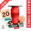 1mm Red Wax-Coated Cord Thread for Jewelry Making – Durable Wax-Coated String for Bracelets, Necklaces, Leather Craft, Beading & DIY Projects. 