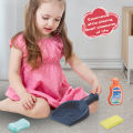 9pcs House cleaning toy Set Mop Sweeping Dustpan Simulation Tool Brush Soap Simulation Game Christmas Gift (random color). 