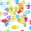 50pcs Mini Acrylic Blue Pink Pacifier Nipple Gender Reveal Table Scatter for Baby Shower Kids Birthday Party Decoration Supplies.