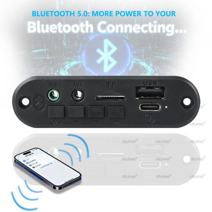 2PCS 2x3W Bluetooth 5.0 Amplifier Board with Case, USB Powered MP3 ...