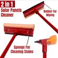 Solar Panels Cleaning Brush Extendable Long Rod With Wipe and Sponge For Solar & Window Cleaning. 