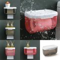 Wall Mounted Toilet Paper Holder Waterproof Tissue Box with Shelf Bathroom Organizer Kitchen Multi Purpose Storage Dispenser. 