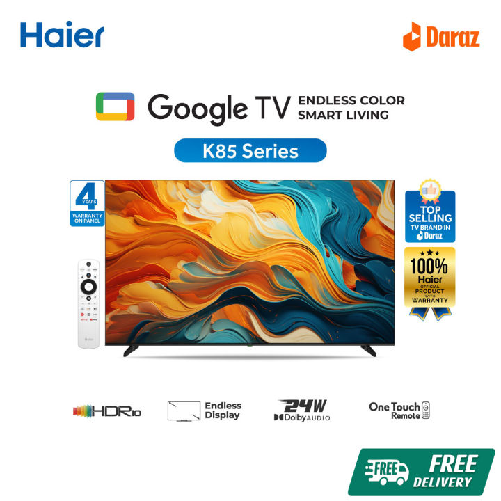 Haier 32" Bezel Less Google TV (H32K85FX) with Free Delivery