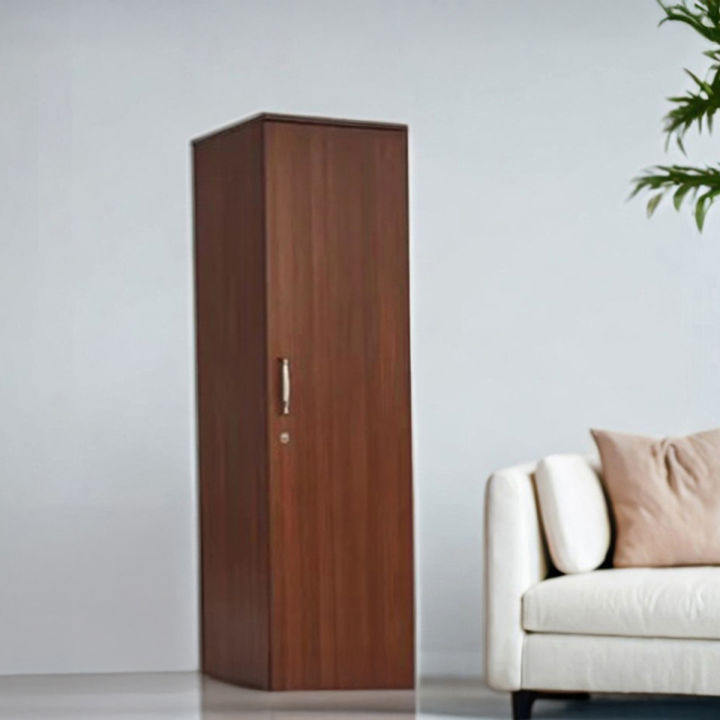 Furnisha One Door Almirah with Clothe Hanger shelf and clothe Storage shelf Wardrobe